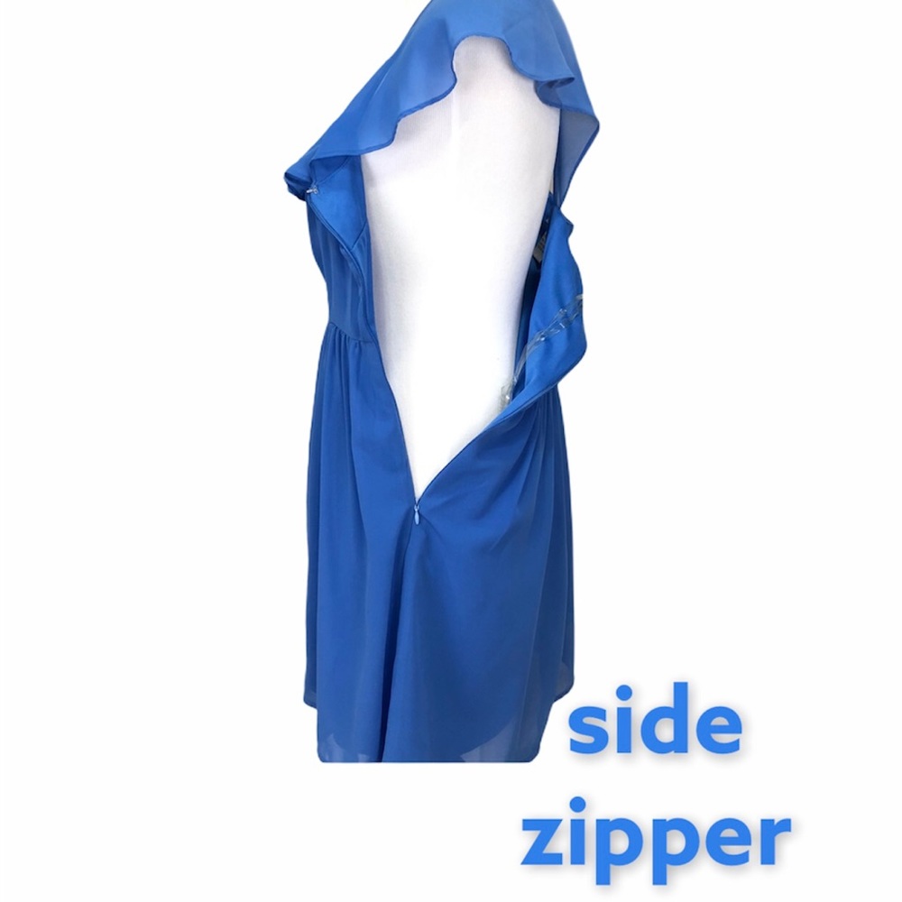 Pinky Ruffle Square Neck Open Triangular Back Sid… - image 4